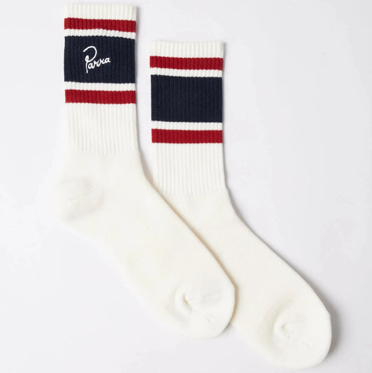 Signature Striped Crew Socks - White