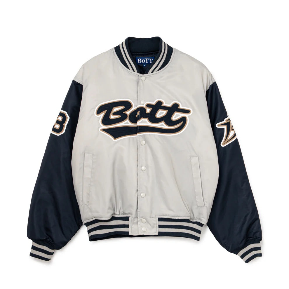 Nylon Varsity Jacket - Grey