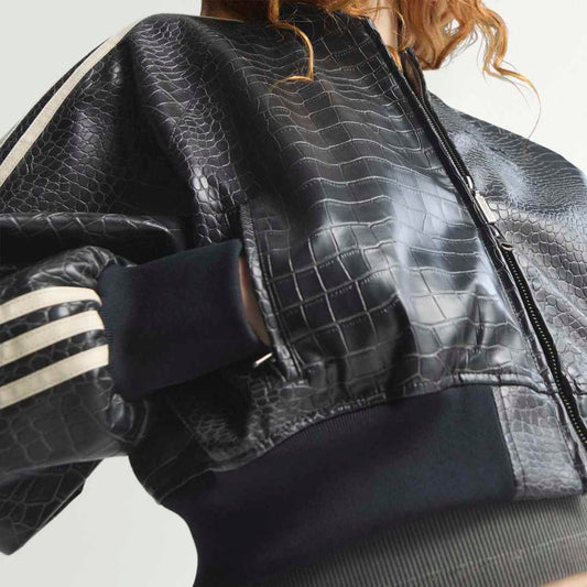 Womens SST Pleather Jacket - Black