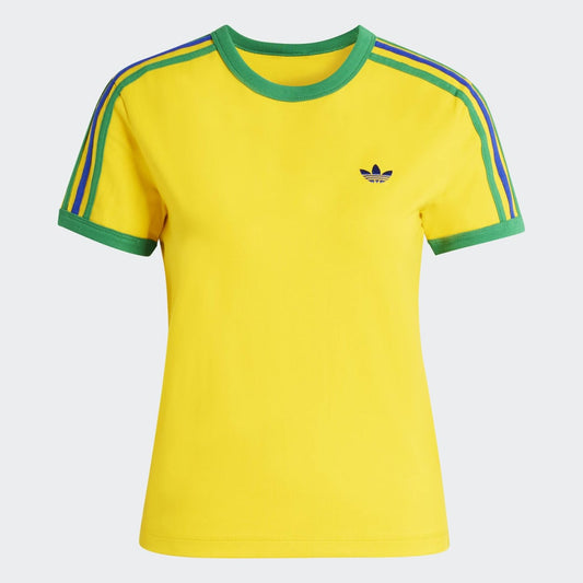 W' 3 Stripes Slim T-Shirt - Eqt Yellow / Green / Collegiate Royal Blue
