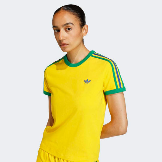 W' 3 Stripes Slim T-Shirt - Eqt Yellow / Green / Collegiate Royal Blue