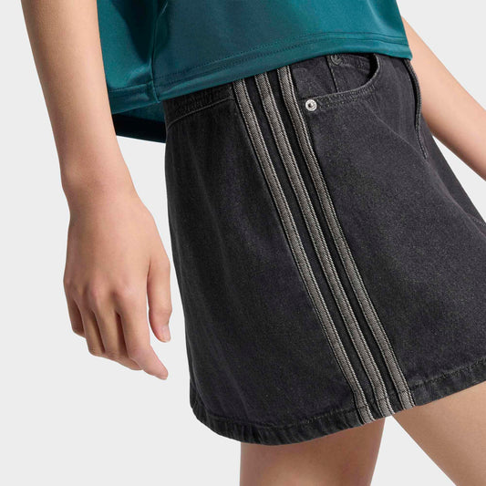 3 Stripes Denim Skirt - True Black