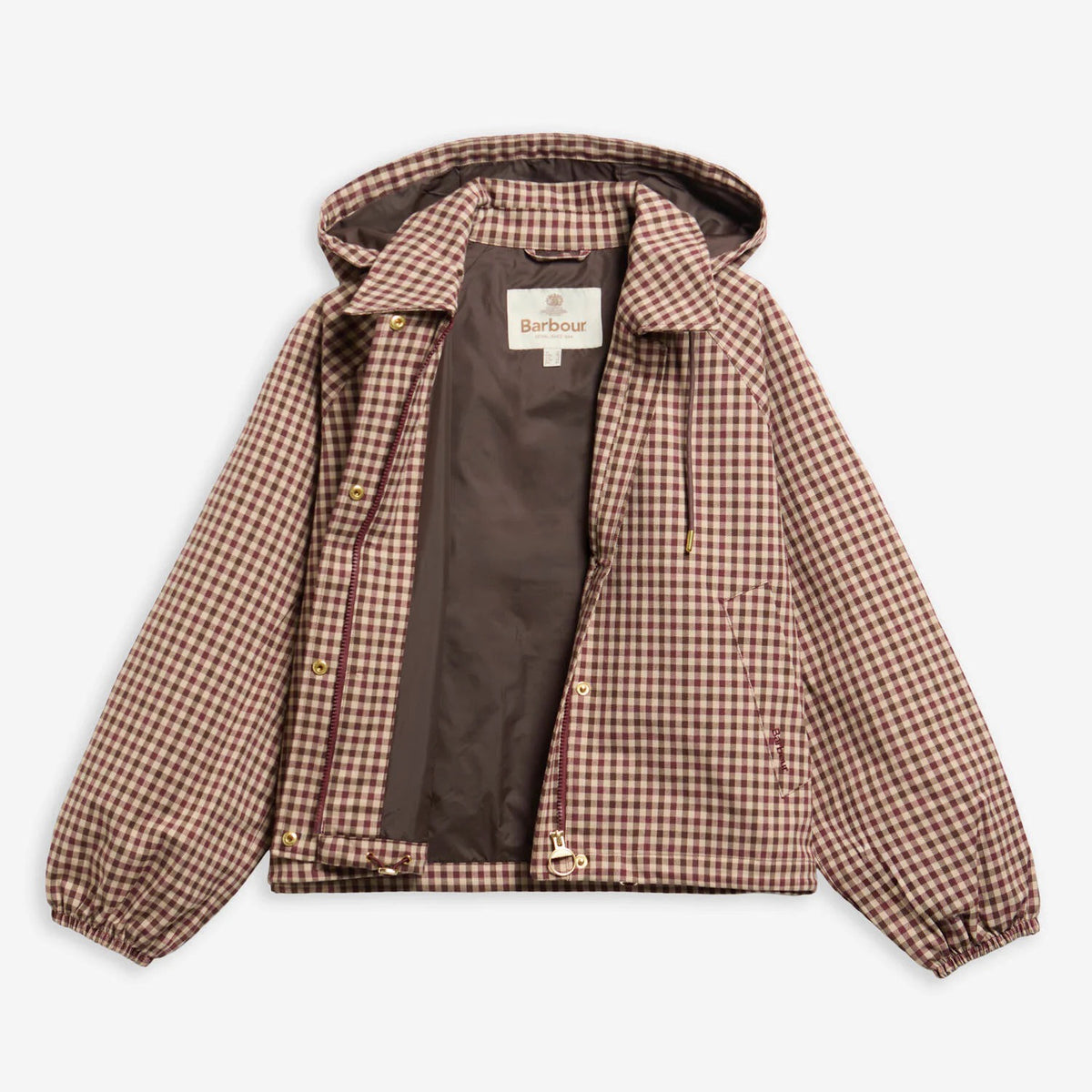 Women's Audrey Showerproof Jacket - Cranberry/Brown Gingham