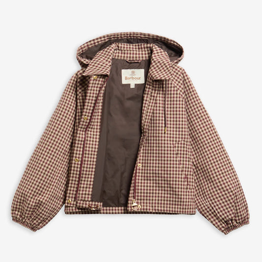 Women's Audrey Showerproof Jacket - Cranberry/Brown Gingham