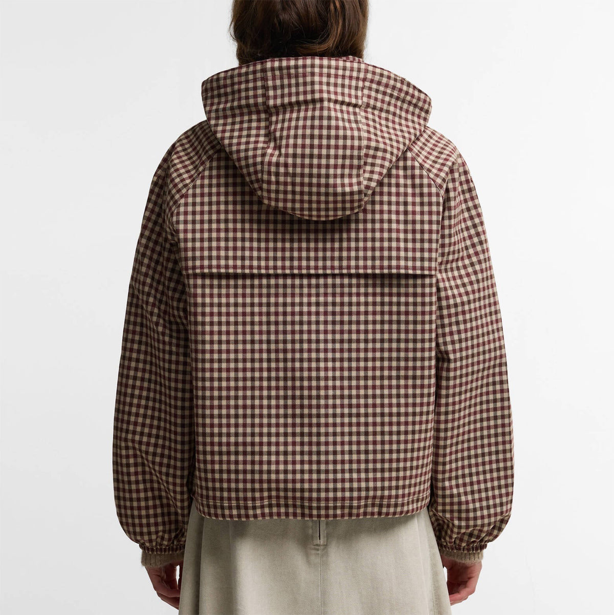 Women's Audrey Showerproof Jacket - Cranberry/Brown Gingham