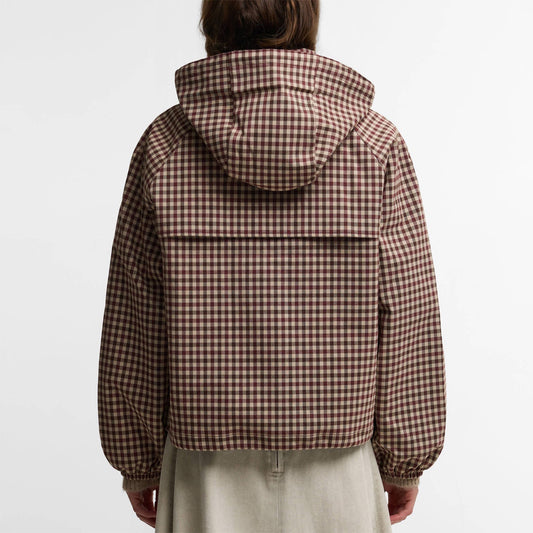Women's Audrey Showerproof Jacket - Cranberry/Brown Gingham