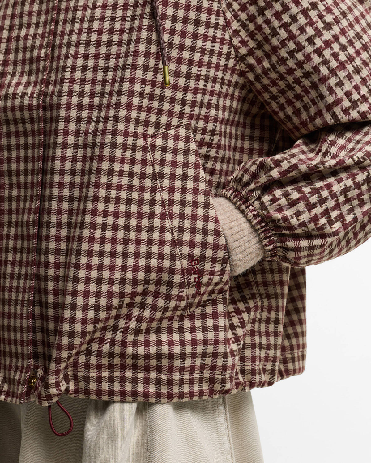 Women's Audrey Showerproof Jacket - Cranberry/Brown Gingham