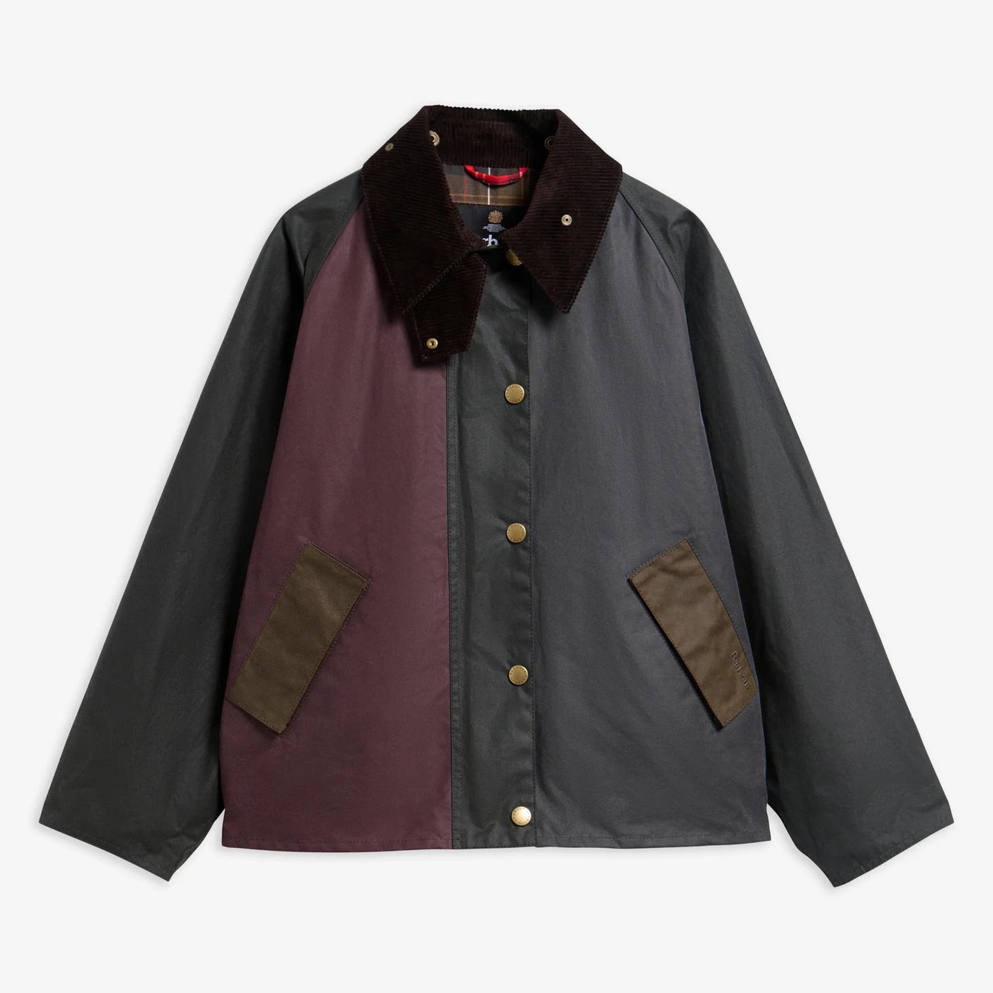 Women's Transport Patchwork Transport Waxed Jacket - Sage/Beech/Bordeaux/Grey/Mixed Tartan