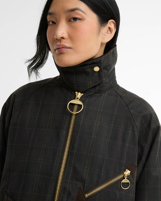 Women's Arlene Checked Waxed Jacket - Classic/Shadow Classic