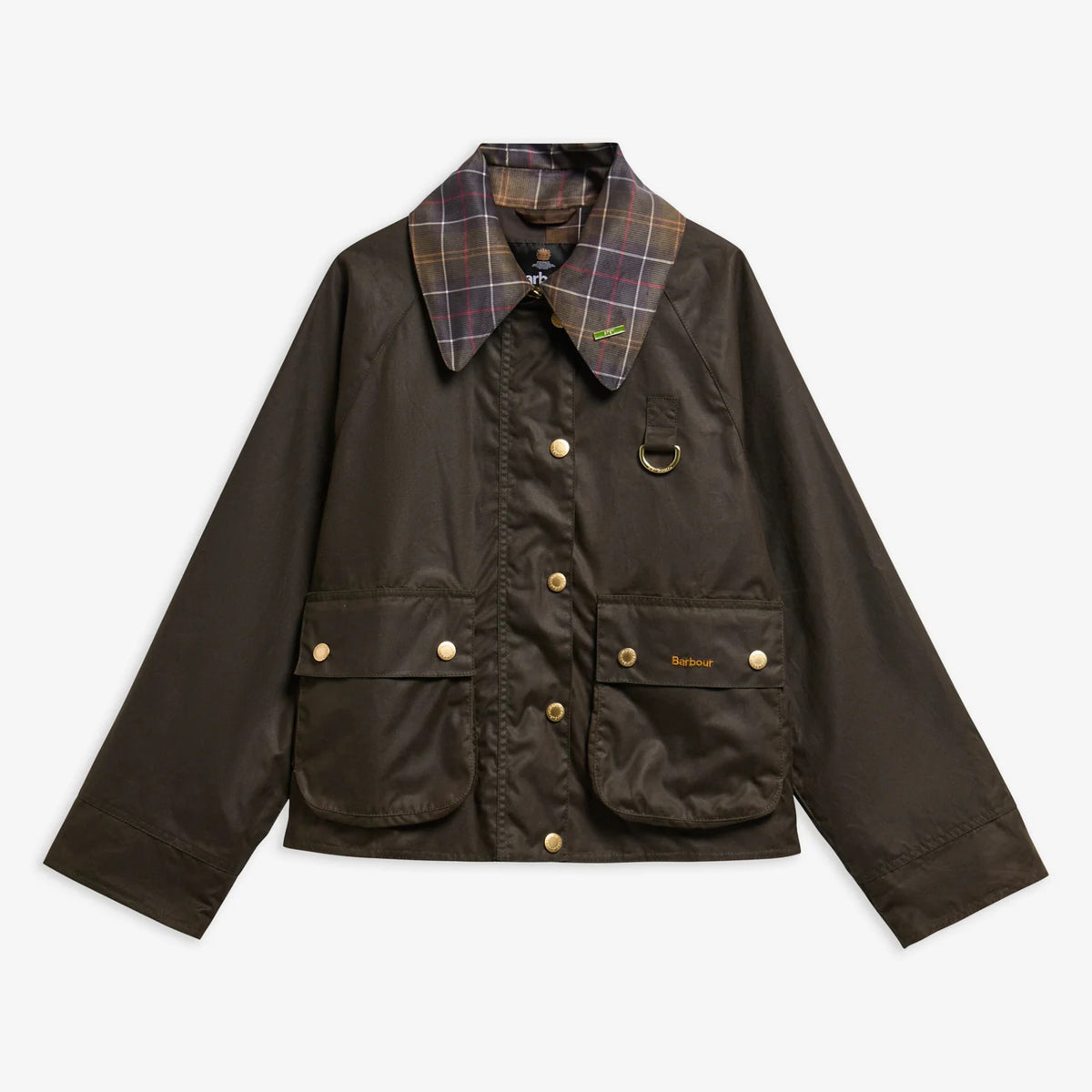 Women’s Icons Tartan Collar Spey Waxed Jacket - Olive/Classic