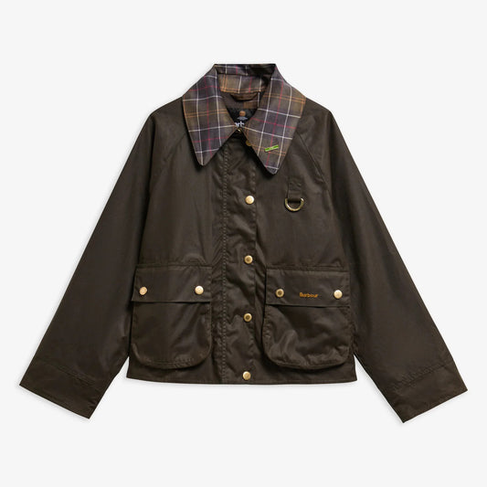 Women’s Icons Tartan Collar Spey Waxed Jacket - Olive/Classic