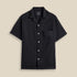 Linen Camp Collar Shirt - Black