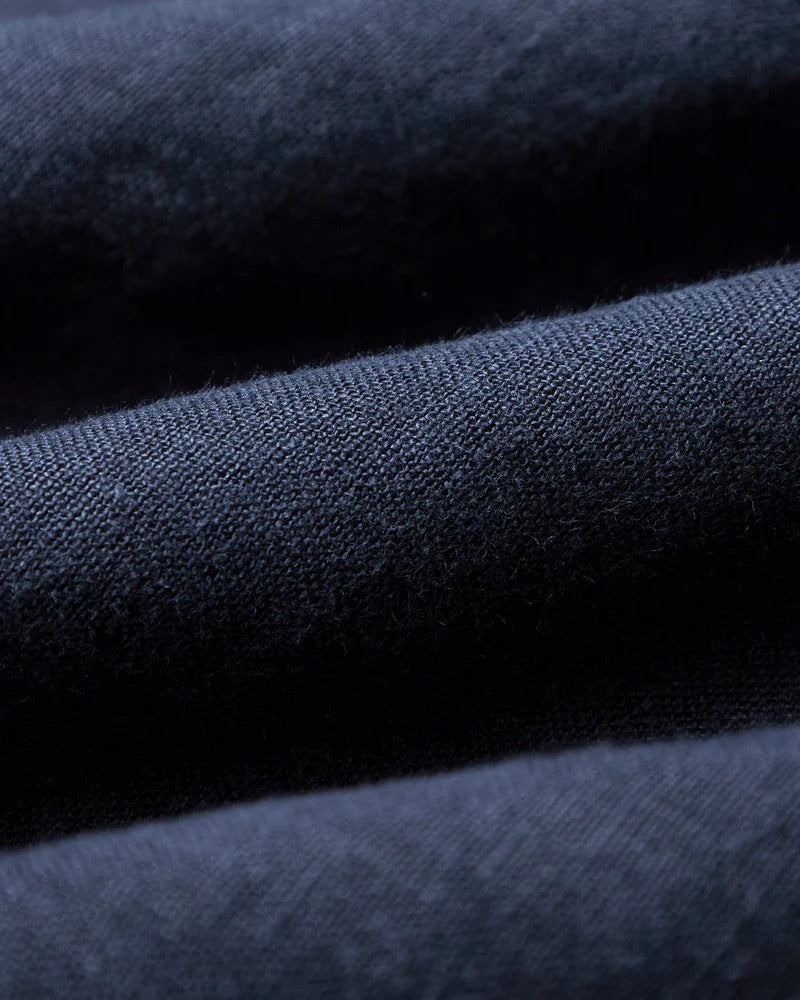 Linen Camp Collar Shirt - Navy