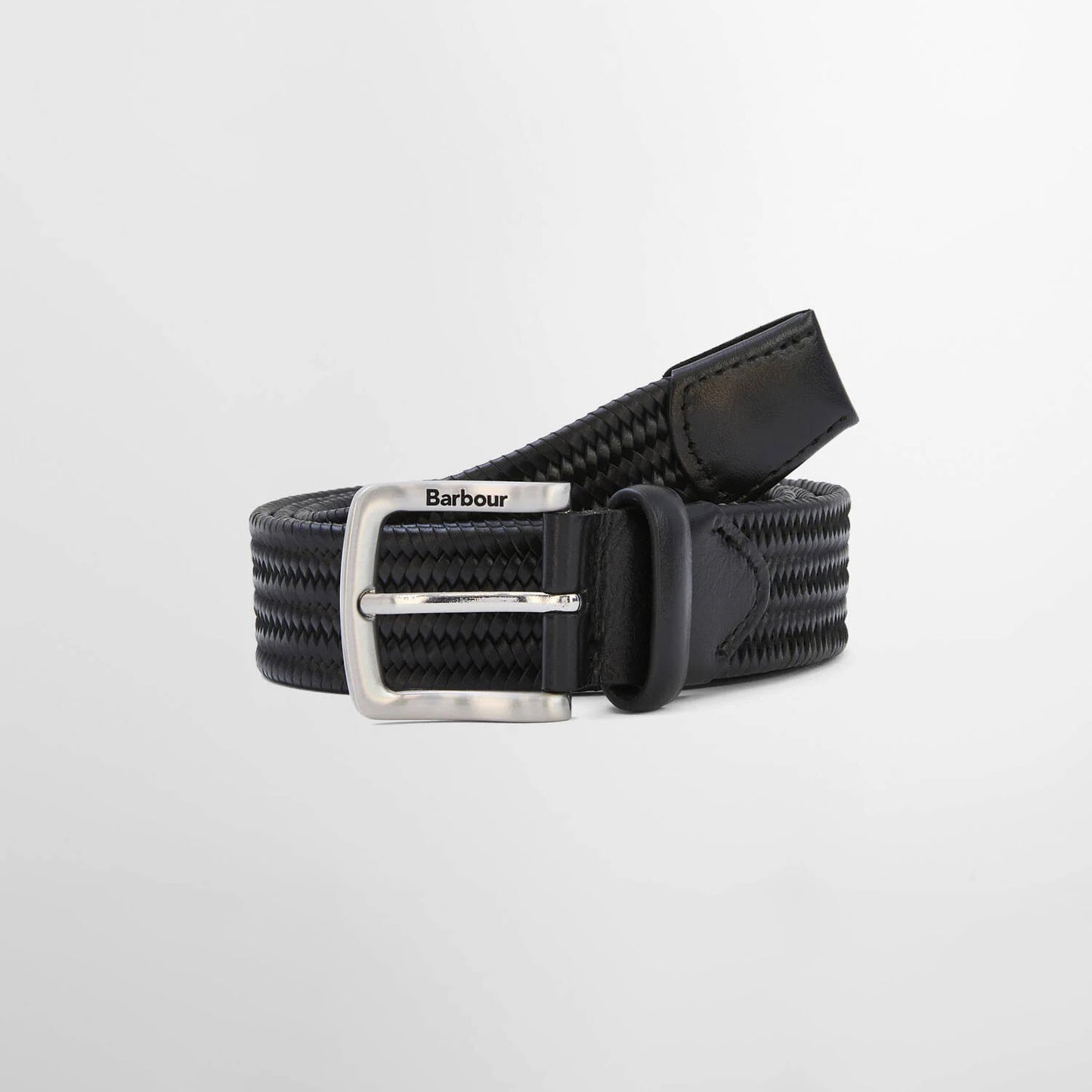 Stretch Leather Belt - Black