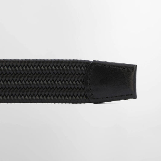 Stretch Leather Belt - Black