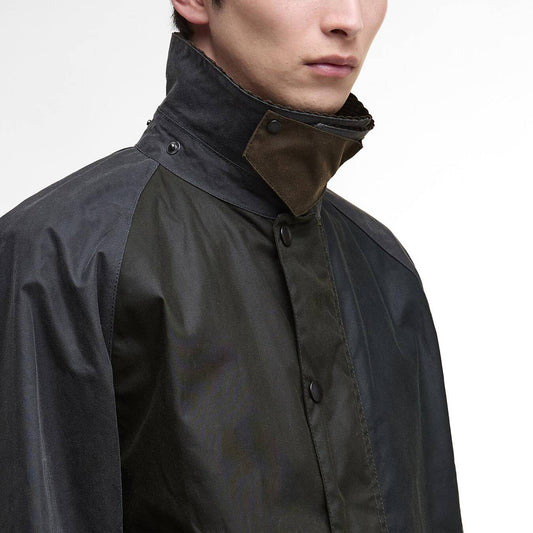 Patchwork Transport Waxed Jacket - Sage Multi