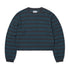 Women's Mesh Striped W Crewneck - Dark Brown