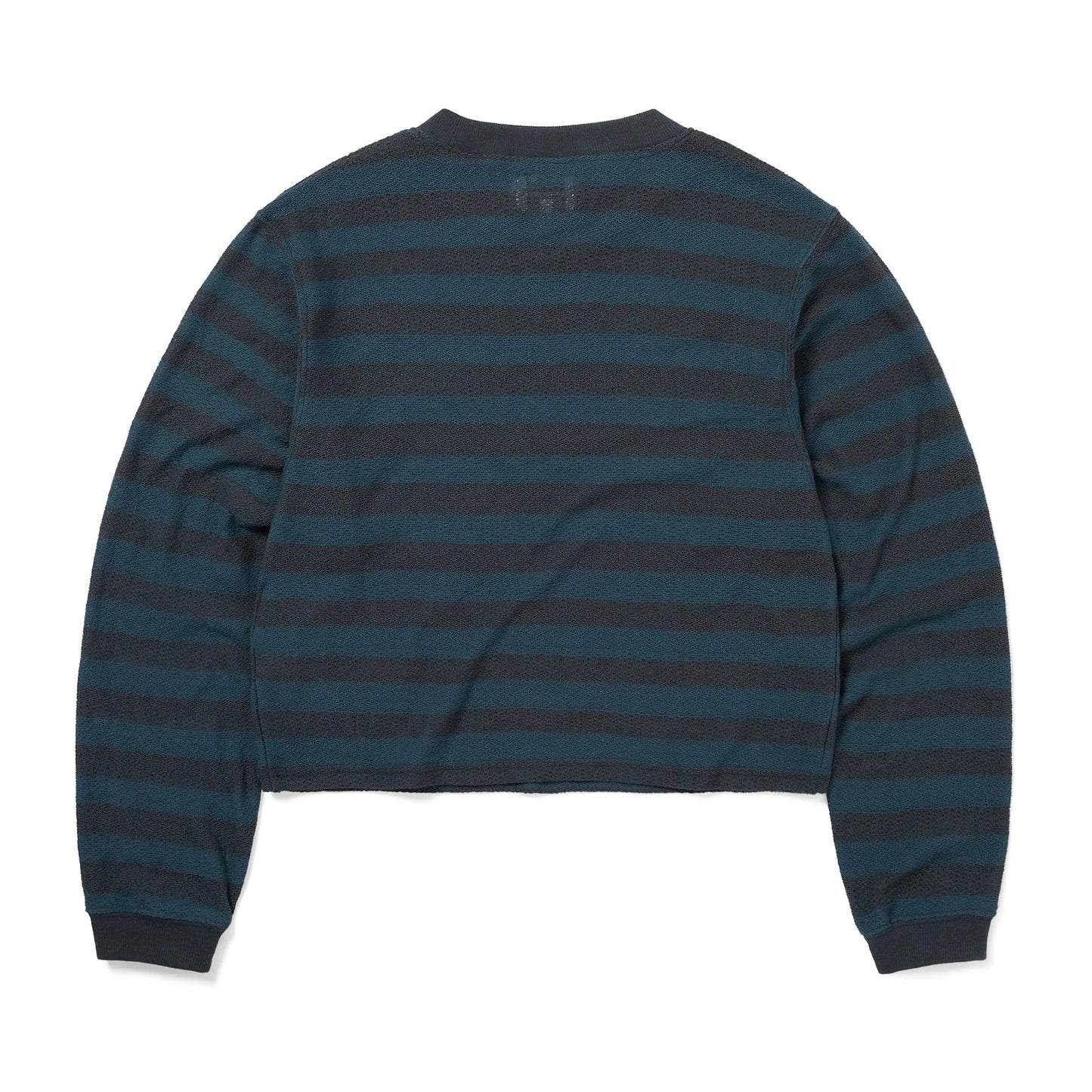 Women's Mesh Striped W Crewneck - Dark Brown