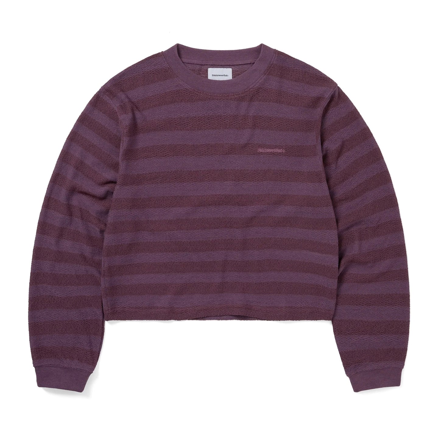 Women's Mesh Striped W Crewneck - Dried Rose