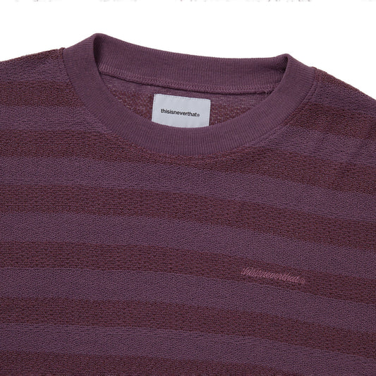 Women's Mesh Striped W Crewneck - Dried Rose