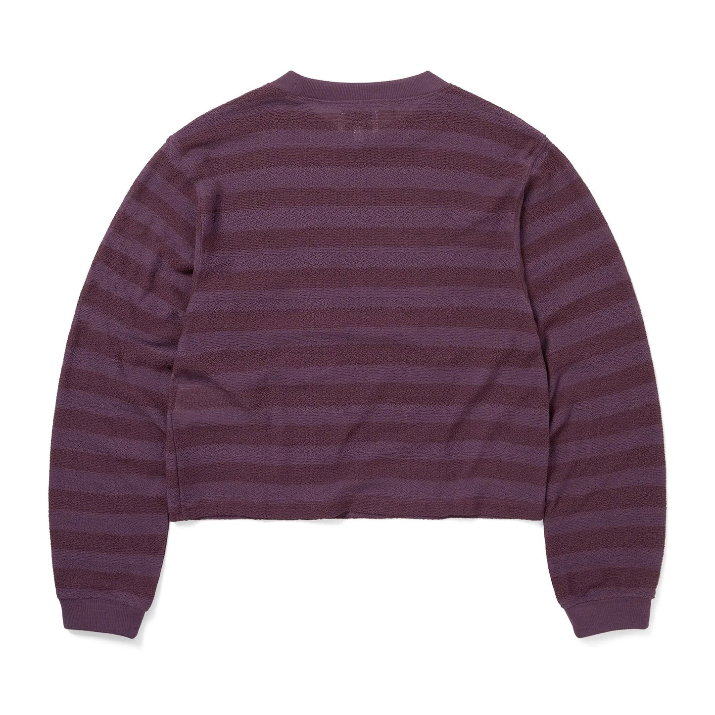 Women's Mesh Striped W Crewneck - Dried Rose