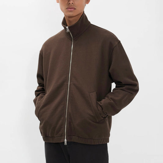 Hornidal Relaxed Organic Loopback Track Jacket - Delicioso Brown