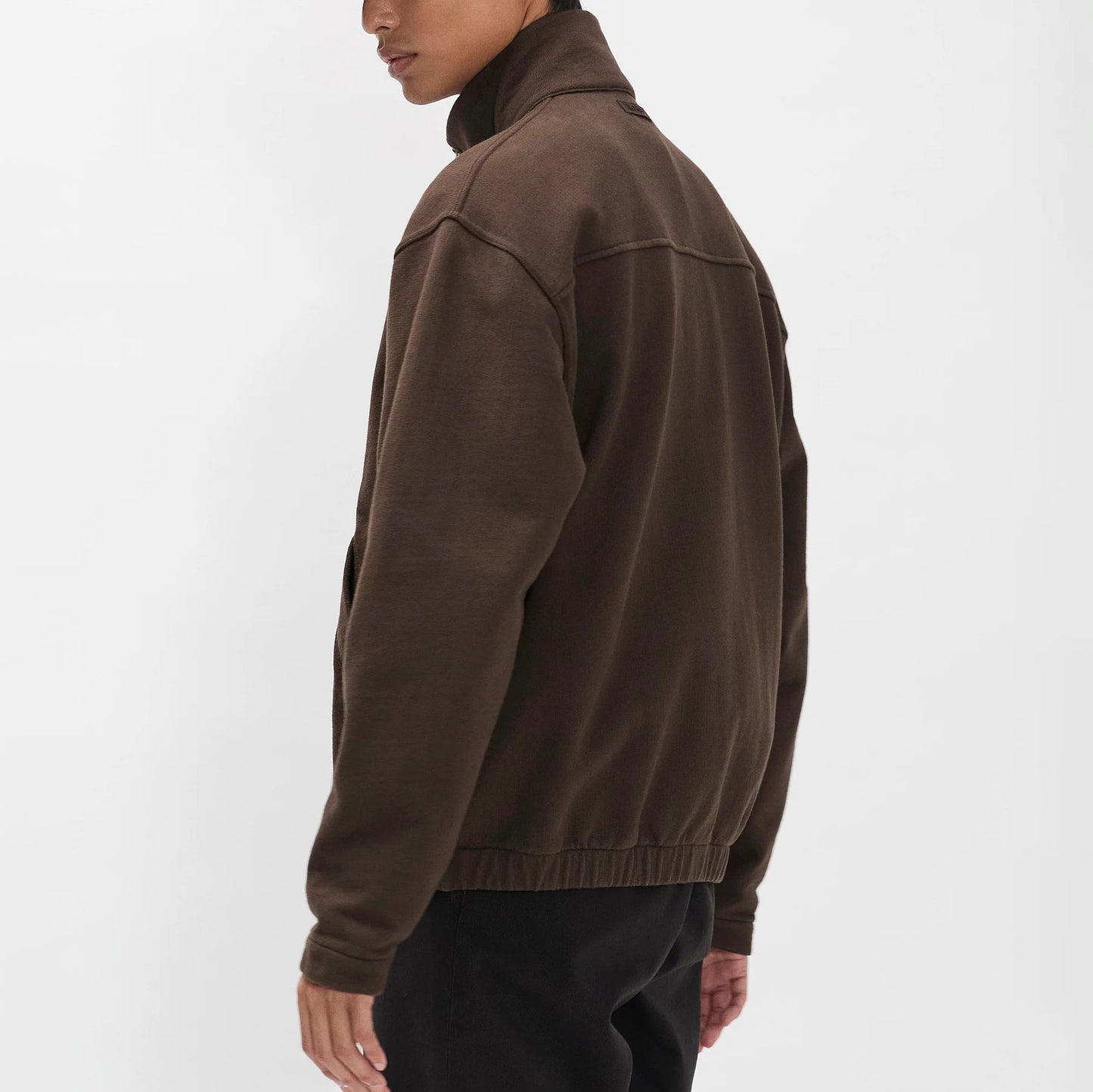Hornidal Relaxed Organic Loopback Track Jacket - Delicioso Brown