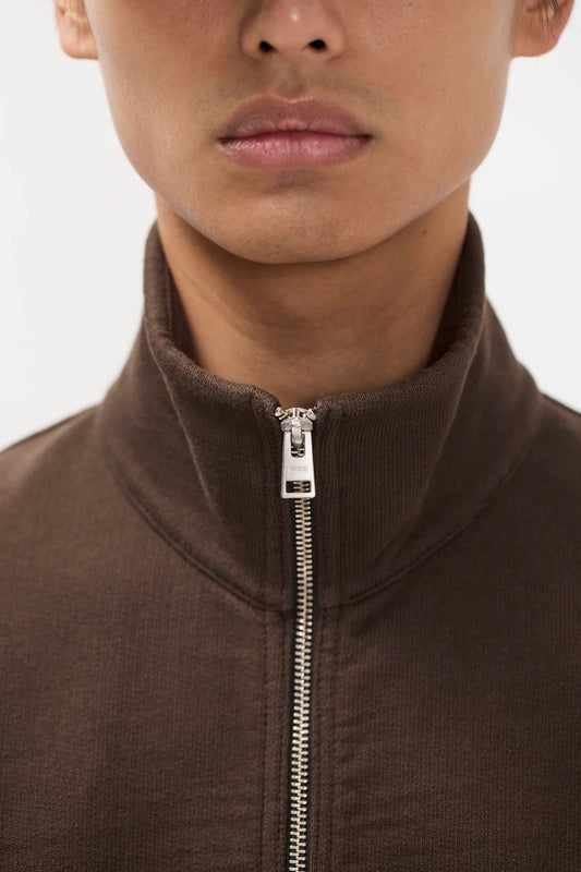 Hornidal Relaxed Organic Loopback Track Jacket - Delicioso Brown