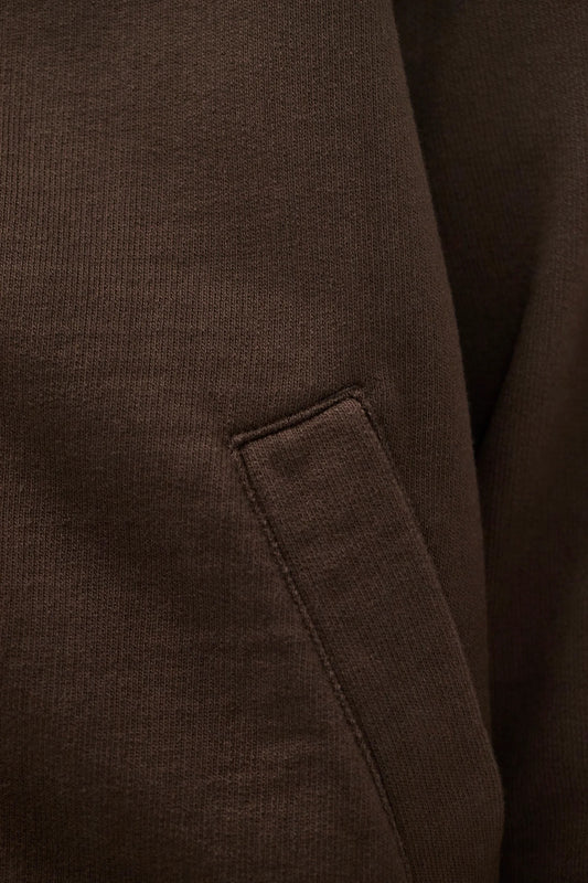Hornidal Relaxed Organic Loopback Track Jacket - Delicioso Brown