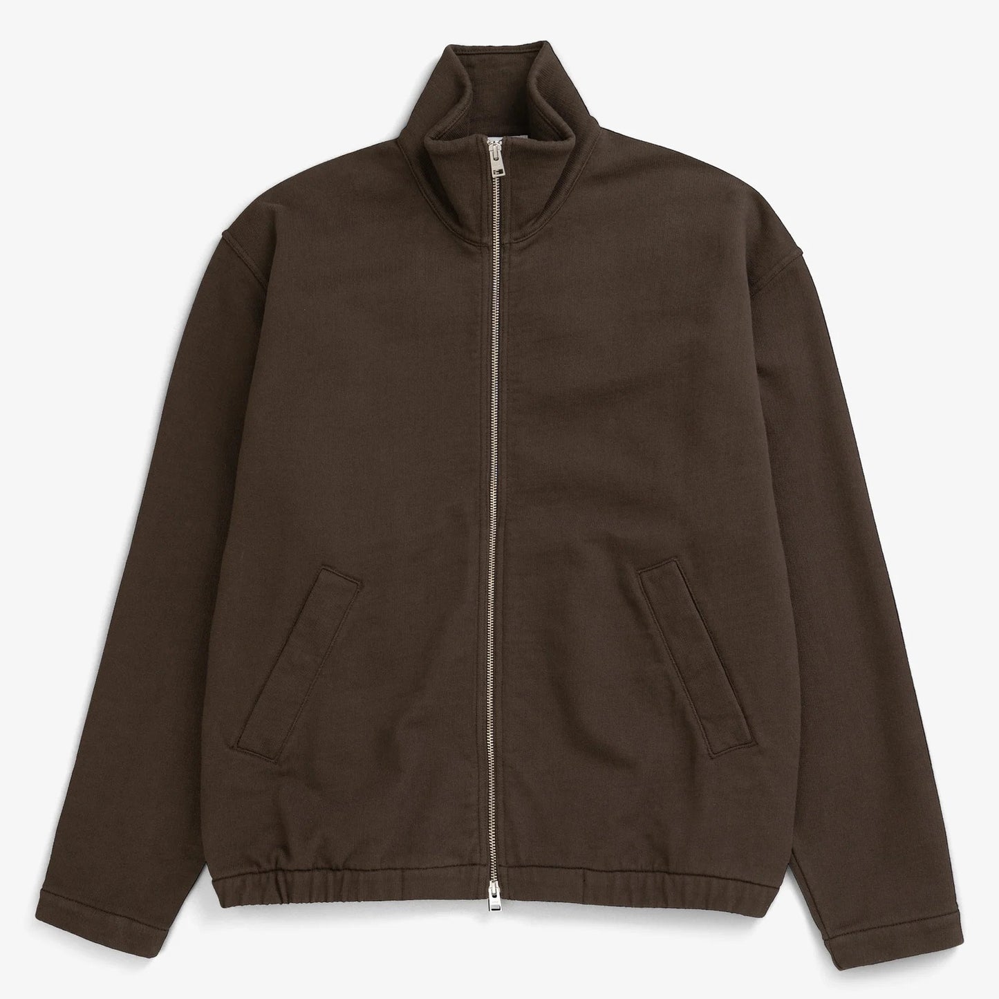 Hornidal Relaxed Organic Loopback Track Jacket - Delicioso Brown