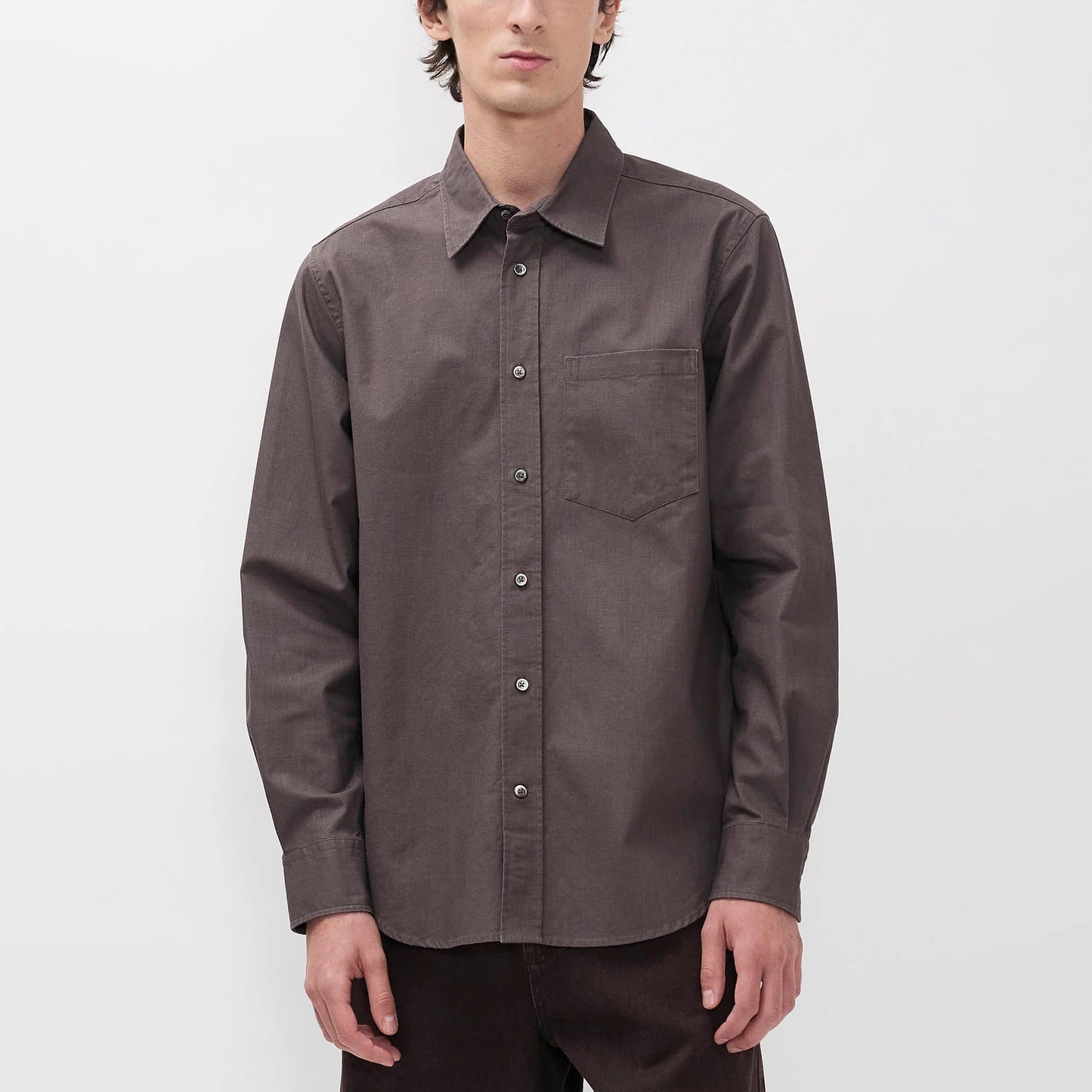 Kongshoved Cotton Faded Pigment Dyed Relaxed Shirt - Shale