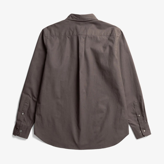 Kongshoved Cotton Faded Pigment Dyed Relaxed Shirt - Shale