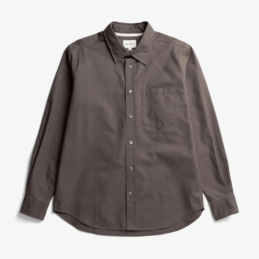 Kongshoved Cotton Faded Pigment Dyed Relaxed Shirt - Shale