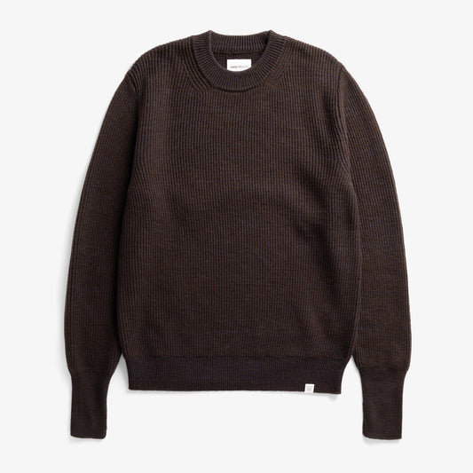 Henning Cotton Wool Rib Sweater - Darkest Purple