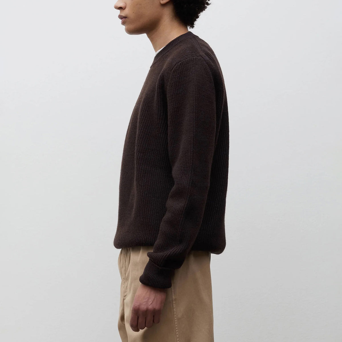 Henning Cotton Wool Rib Sweater - Darkest Purple