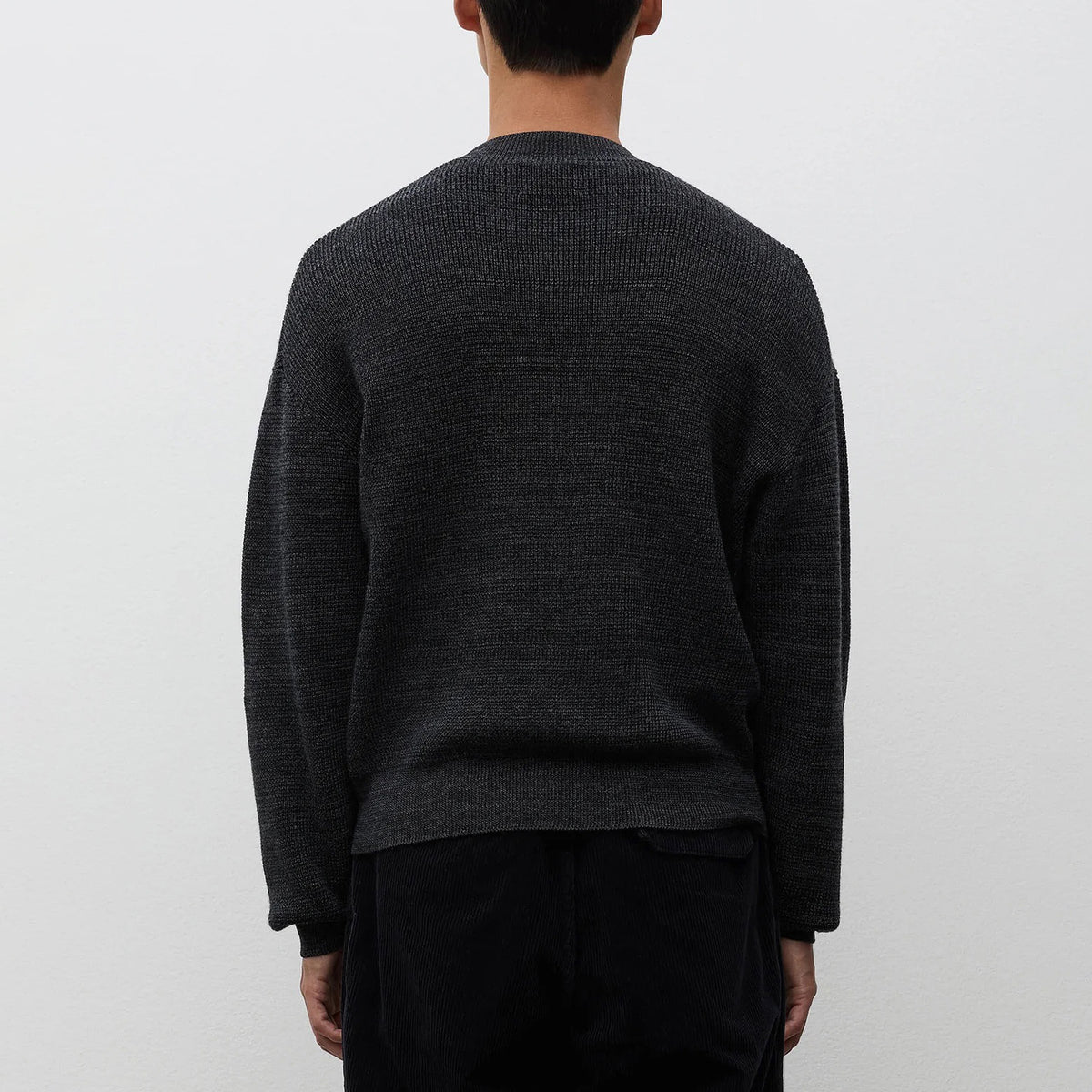 Hirtshals Tech Merino Waffle Crewneck - Charcoal Melange