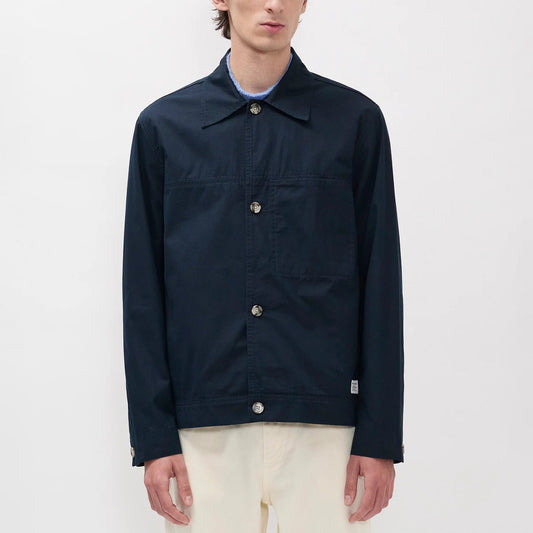 Arresskov Compact Cotton Overshirt - Dark Navy