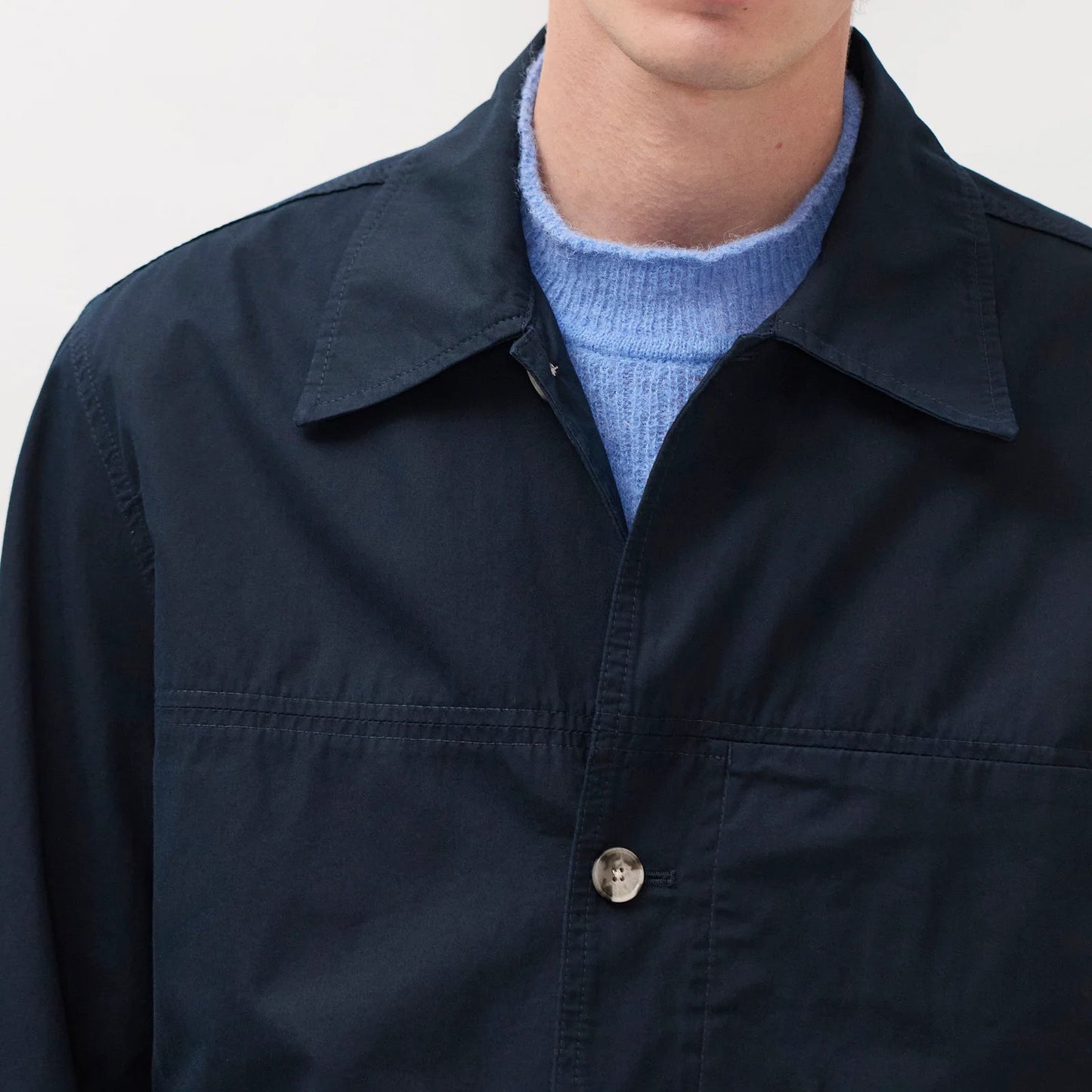Arresskov Compact Cotton Overshirt - Dark Navy