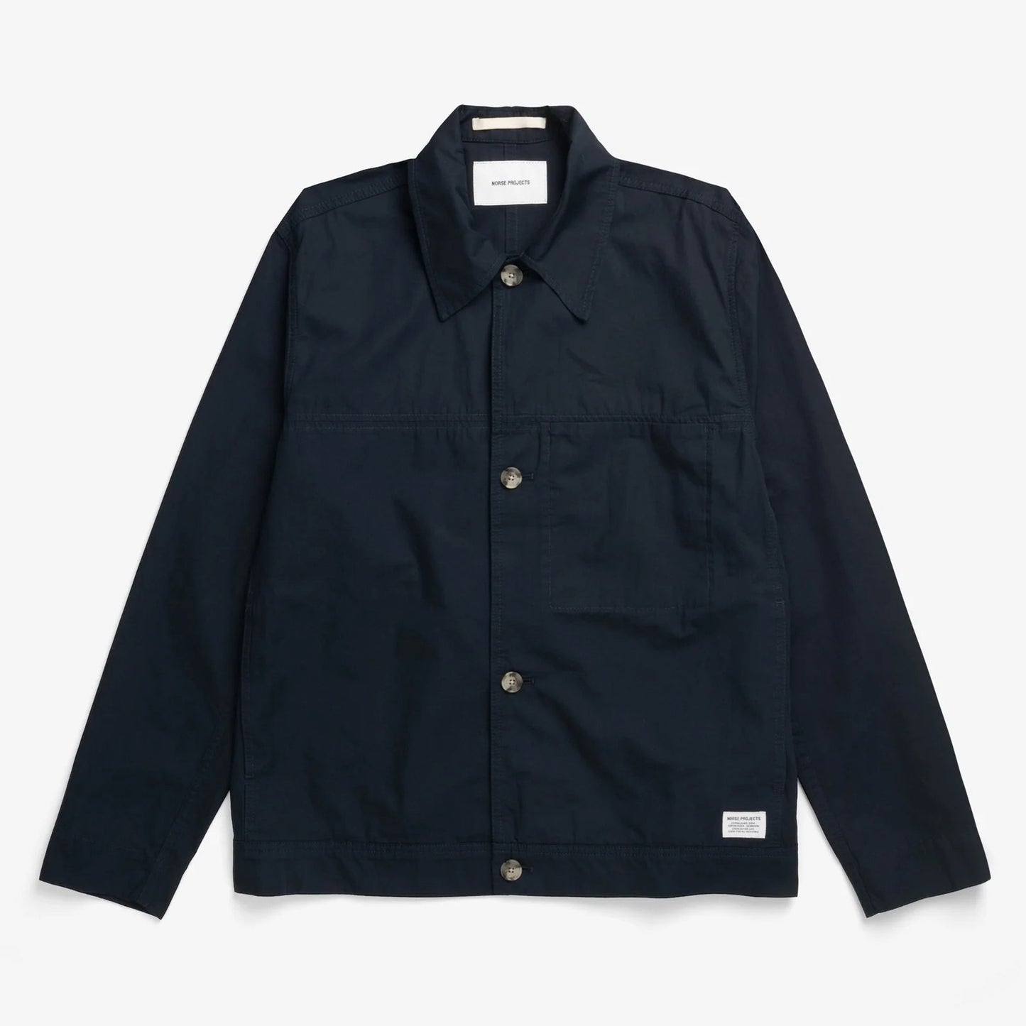 Arresskov Compact Cotton Overshirt - Dark Navy