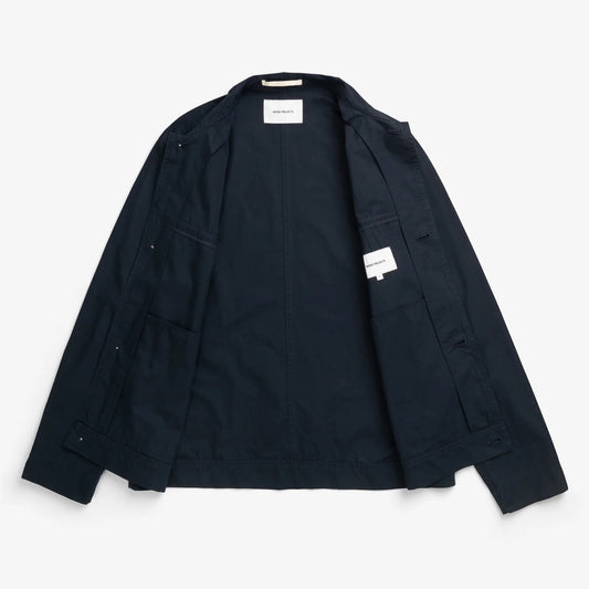 Arresskov Compact Cotton Overshirt - Dark Navy