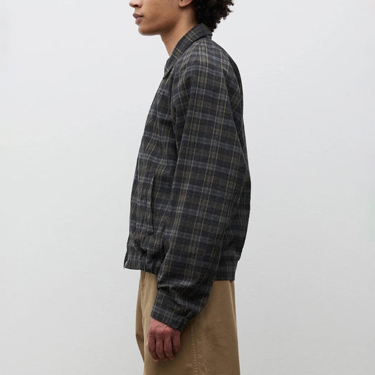 Stensholt Cotton Wool Check Blouson - Charcoal Grey