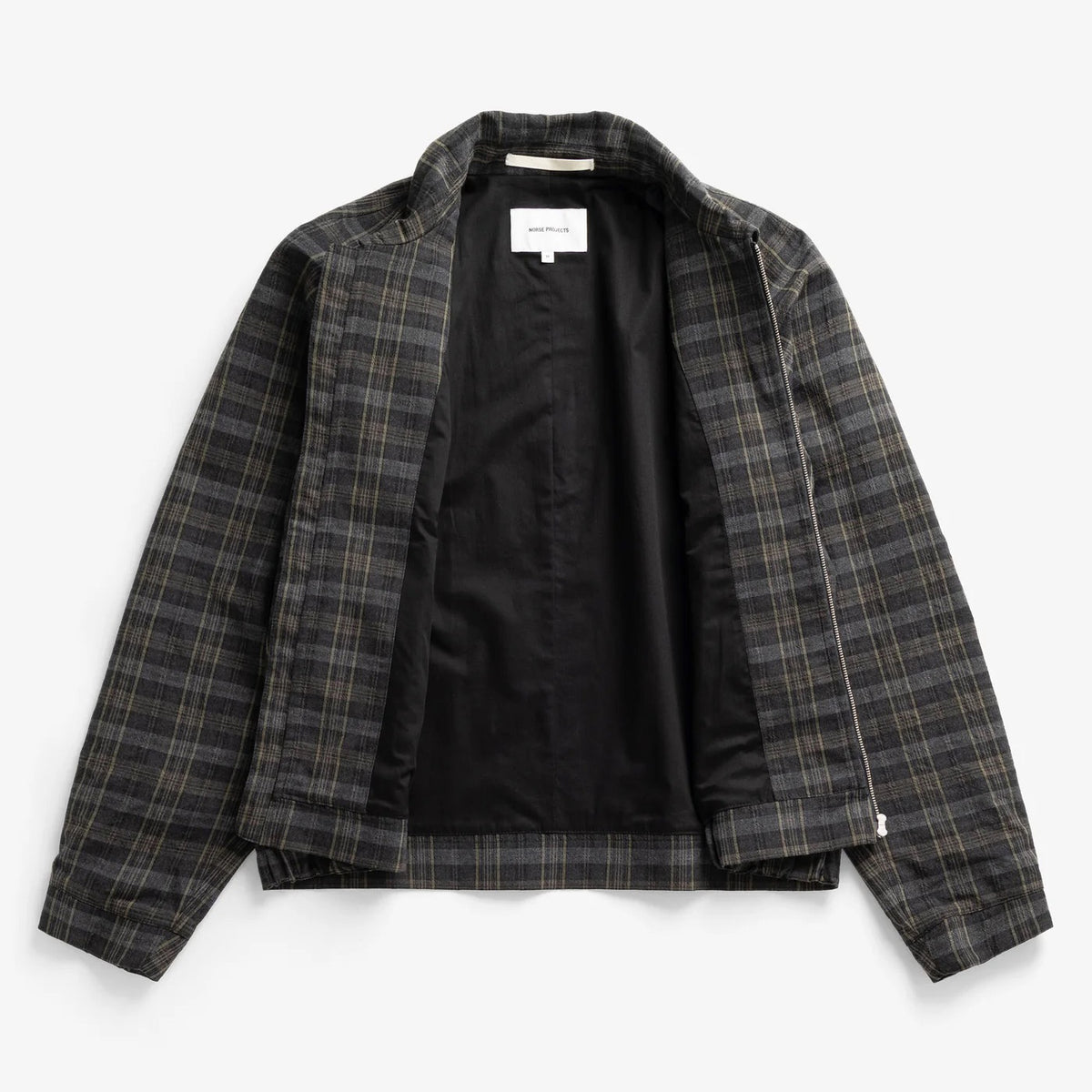 Stensholt Cotton Wool Check Blouson - Charcoal Grey