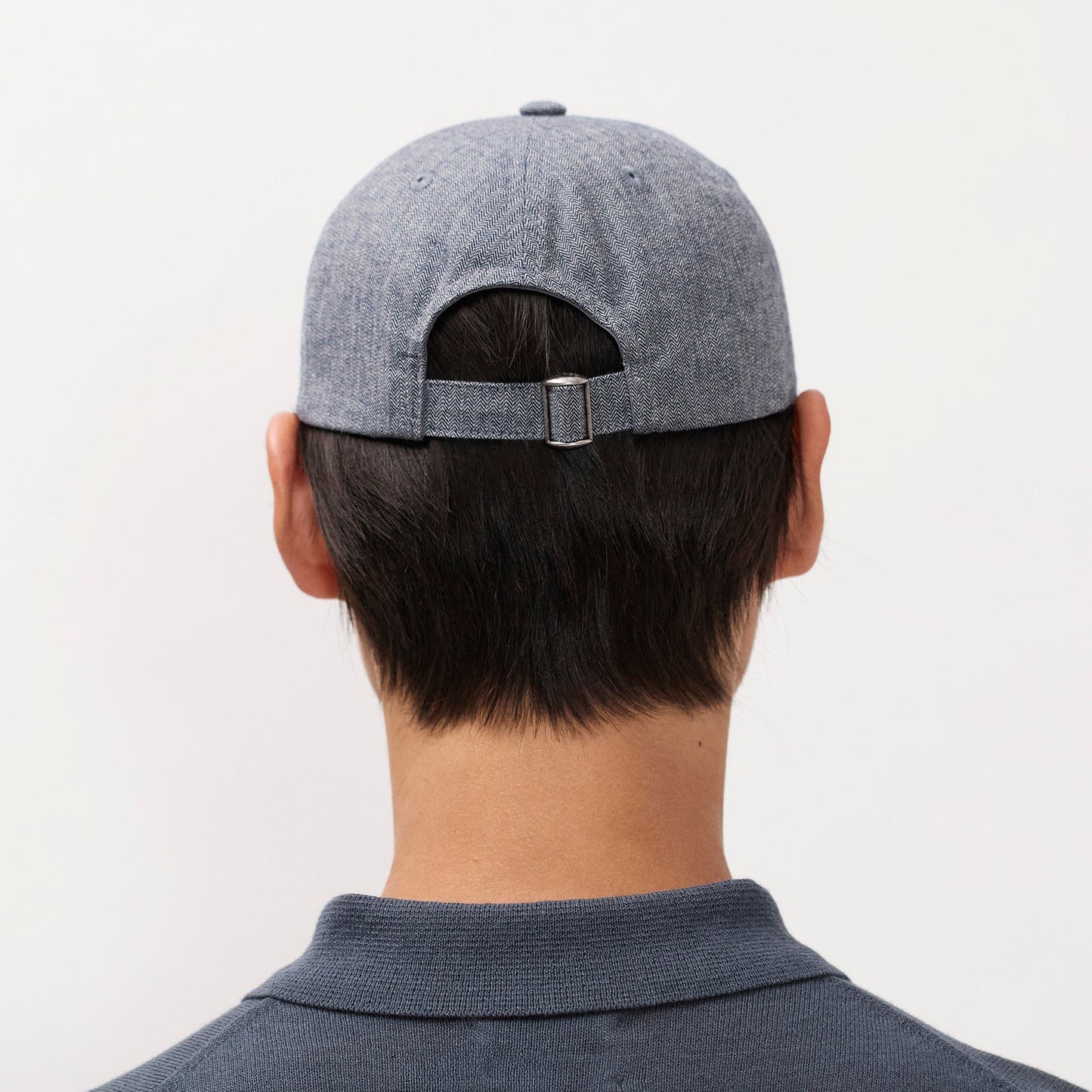 Mini Herringbone Twill 6-Panel Cap - Dark Navy