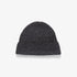 Wool Cotton Rib Beanie - Dark Grey Melange