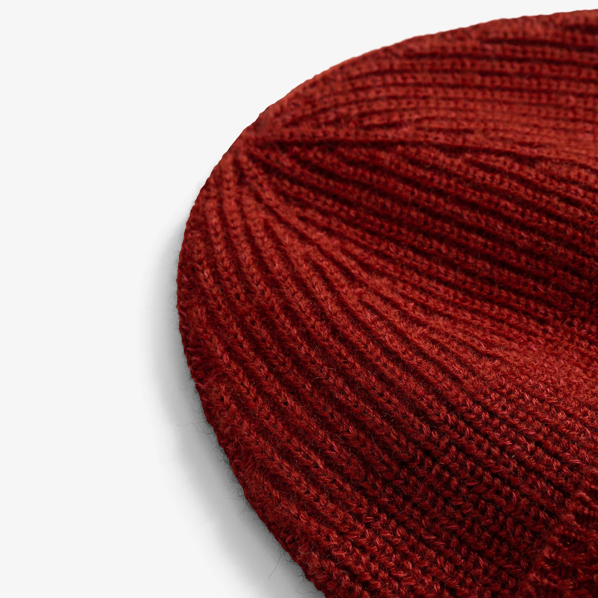 Wool Cotton Rib Beanie - Cowhide