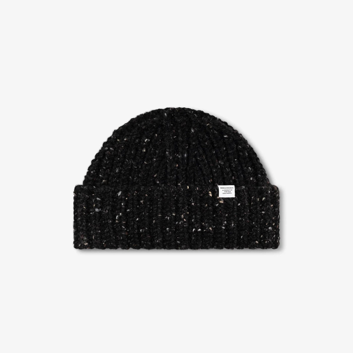 Donegal Wool Rib Beanie - Charcoal Melange
