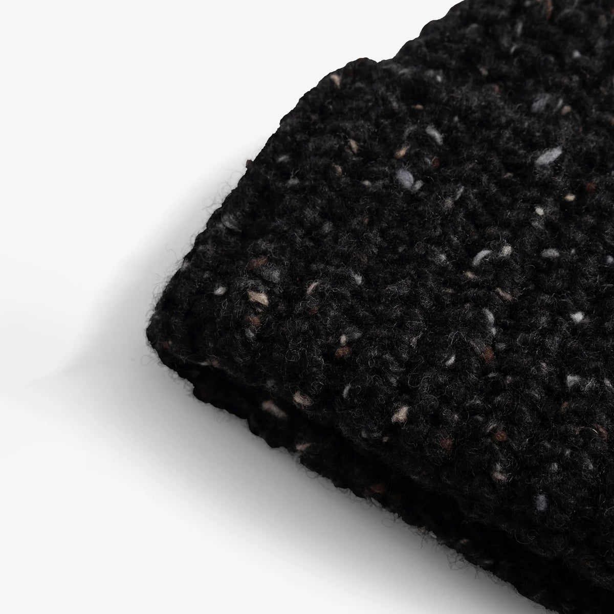 Donegal Wool Rib Beanie - Charcoal Melange
