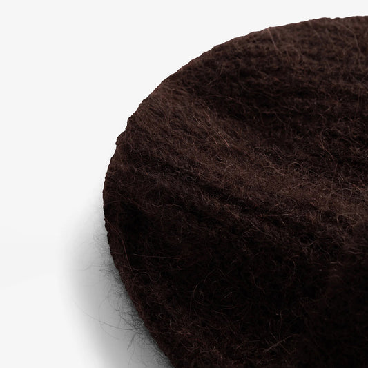 Alpaca Wool Chunky Rib Beanie - Delicioso Brown