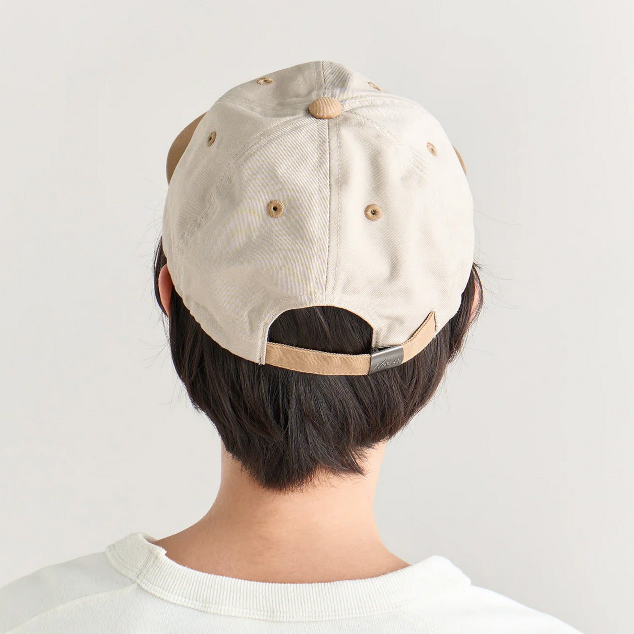 Cotton Twill Bi-Color Cap - Beige