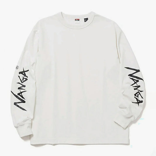 Eco Hybrid Sleeve Logo L/S Tee - White